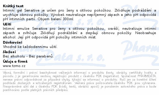 Bella Sensitive intimní gel 300ml