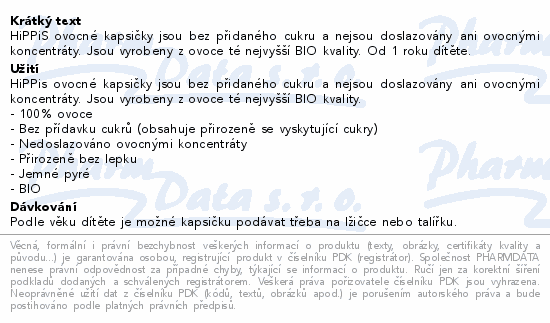 HiPP Hippis jablko-broskev-mirabelka BIO 1r 100g