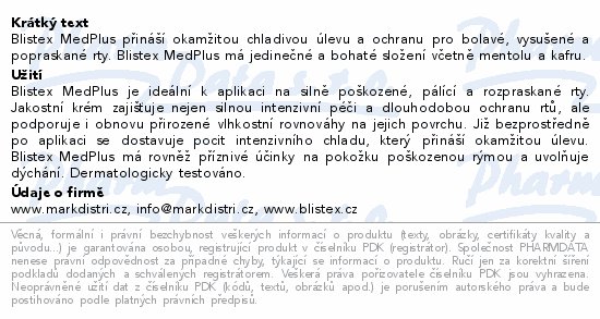 Blistex balzám na rty MedPlus stick 4.25g