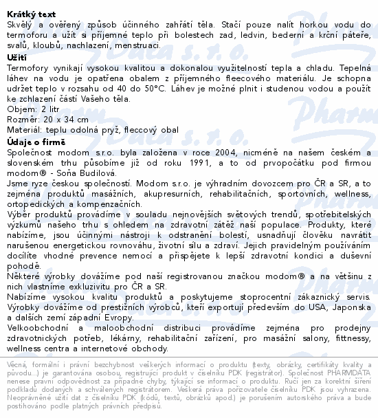 Termofor s fleecovým obalem Winter 2l