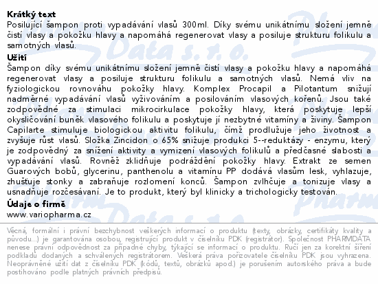 Dermadic Capilarte Posilující šampon 300ml