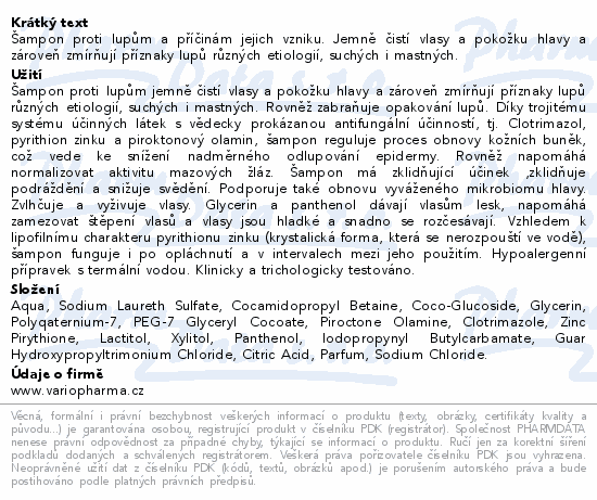 DERMEDIC Capilarte Šampon proti lupům 300ml