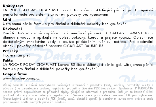 LA ROCHE-POSAY CICAPLAST B5 čisticí gel 200ml