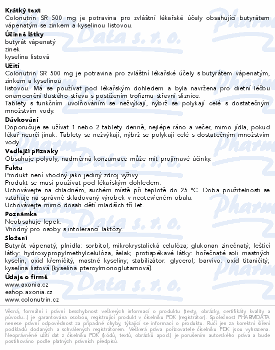 Colonutrin SR 500mg tbl.30