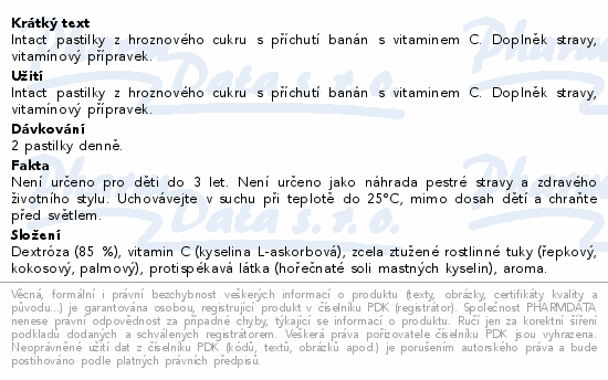 Intact hroznový cukr s vitaminem C Banán 40g