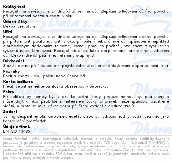 Recugel oční gel 10g Bausch&Lomb