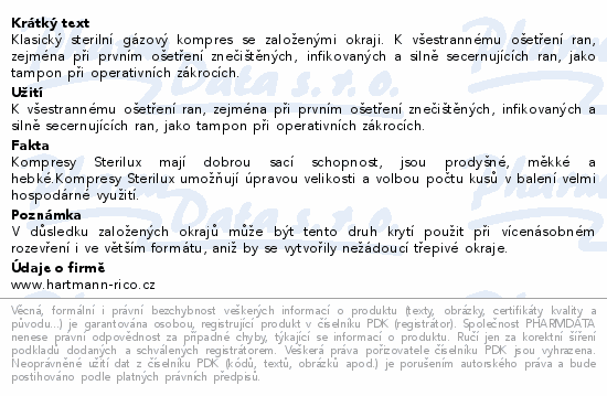 Gáza kompr.ster.Sterilux ES 7.5x7.5cm 8vrs.25x2ks