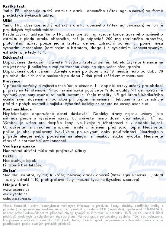 Yarilo PRL 30 žvýkacích tablet