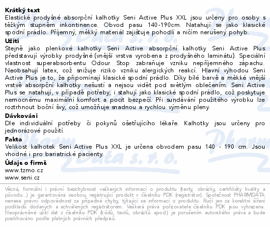 Seni Active Plus inkon.plen.kalhotky XXL 10ks