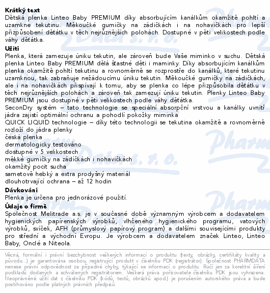 Linteo Baby Dětské plenky PREMIUM MIDI 5-9kg 54ks