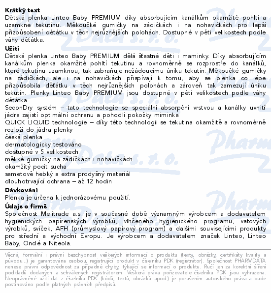 Linteo Baby Dět.plenky PREM.JUNIOR 5 11-21kg 42ks