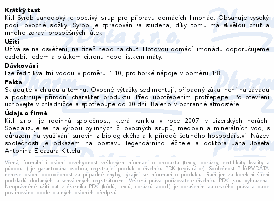 Kitl Syrob Jahodový s dužninou 500ml