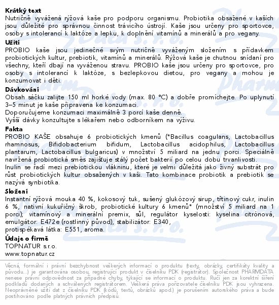 Topnatur Probio kaše natural 60g