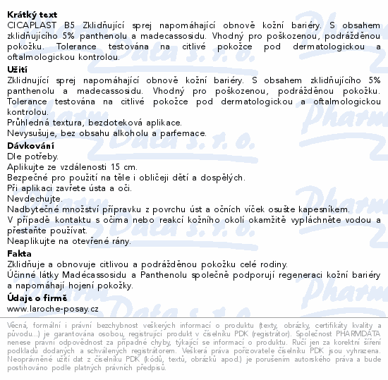 LA ROCHE-POSAY CICAPLAST B5 zklidňuj.sprej 100ml