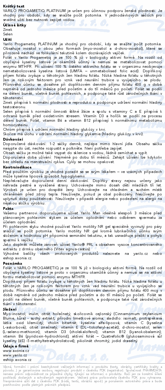 Yarilo Progametiq PLATINUM 30x3.3g