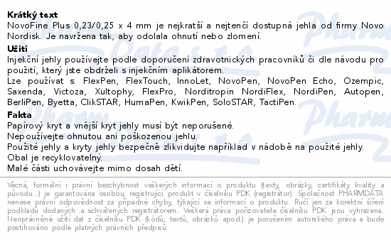 NovoFine Plus jehla 32Gx4mm 100ks