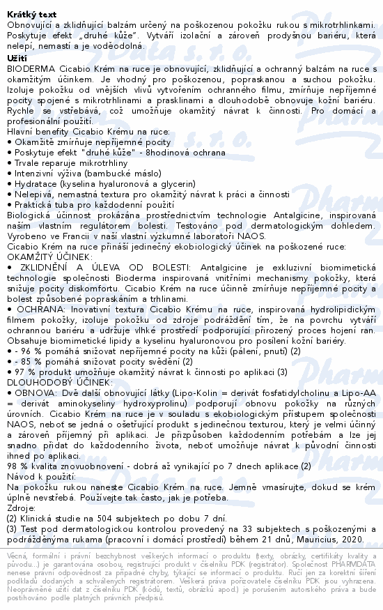 BIODERMA Cicabio krém na ruce 50ml