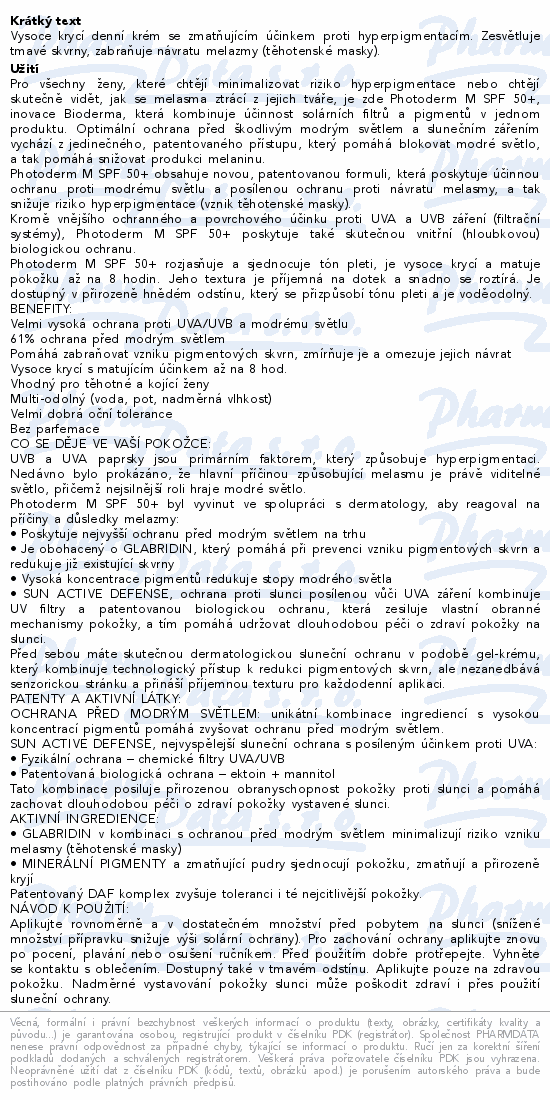 BIODERMA Photoderm M světlý SPF50+ 40ml