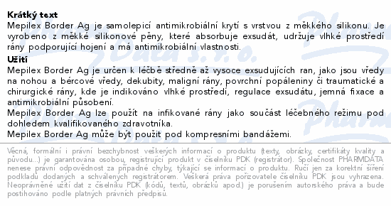 Mepilex Border Ag pěn.samolep.krytí 7.5x7.5cm 5ks