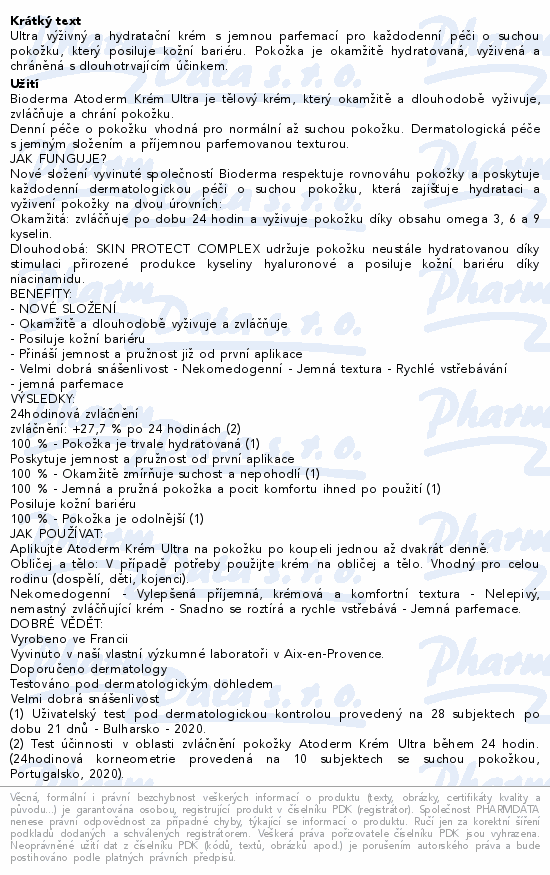 BIODERMA Atoderm krém Ultra parfemovaný  500ml