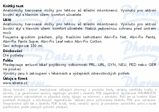 Inkont.vložky Abena Light Normal 2. 12ks