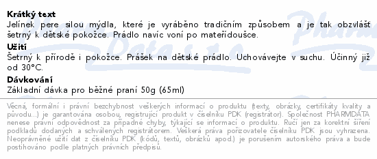 JELÍNEK mimi prací prášek Mateřídouška 3kg