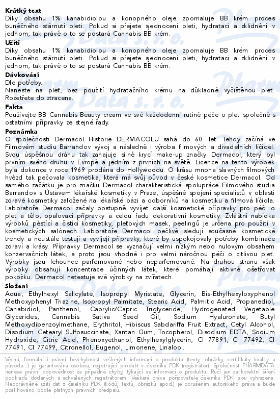 Dermacol BB krém s 1% CBD Medium 2 30ml