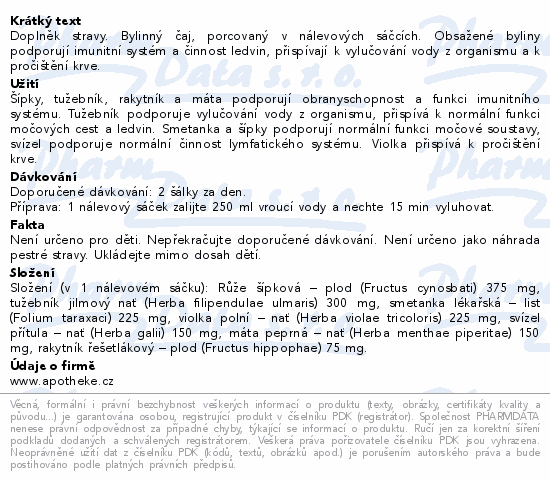 Apotheke Lymfatický s tužebníkem čaj 20x1.5g
