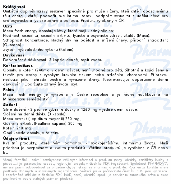 Maca fresh energy cps.90