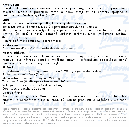 Maca fresh women cps.90