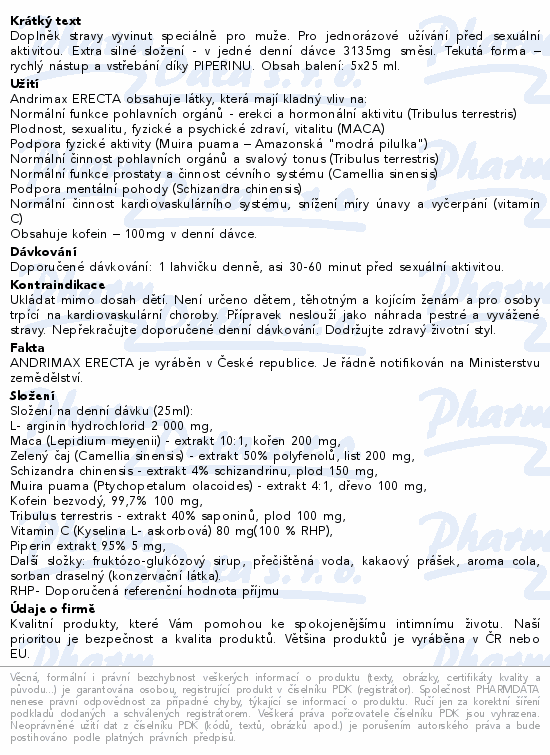 Andrimax Erecta 5x25ml