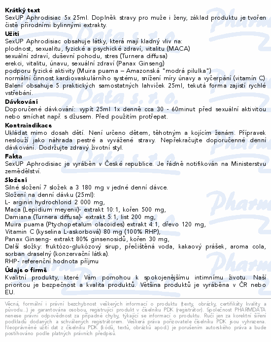SexUP Aphrodisiac pro muže i ženy 5x25ml
