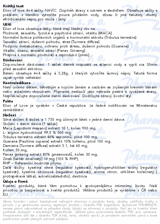 Elixir of love 4x5.28g + 50% zdarma