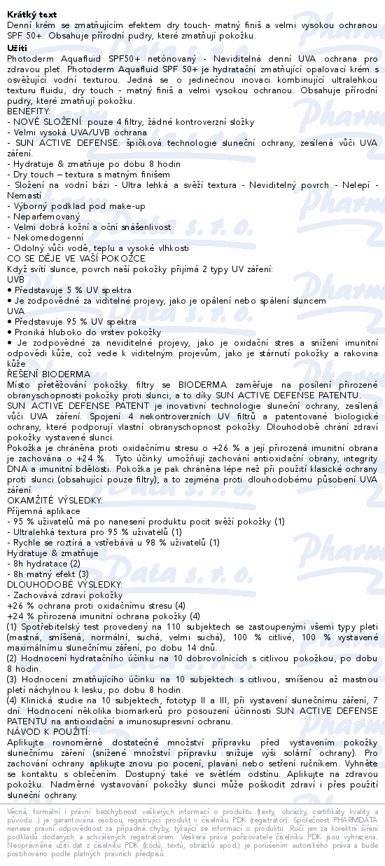 BIODERMA Photoderm Aquafluid netónovanýSPF50+ 40ml