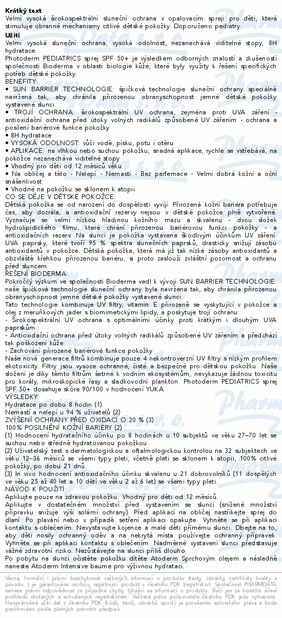 BIODERMA Photoderm PEDIATRICS sprej SPF50+ 200ml