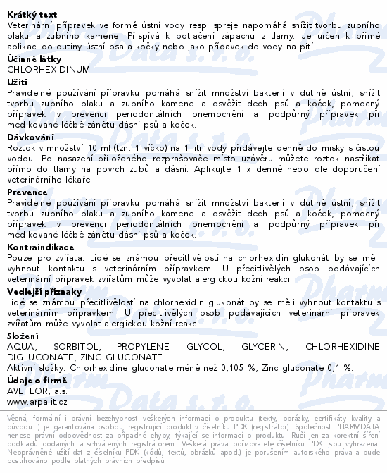 ARPALIT Care Ústní voda 2v1 roztok a sprej 250ml