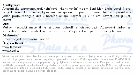 Seni Man Light inkon.vložky Level 1 15ks