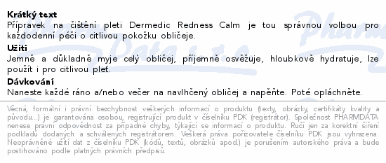 DERMEDIC Redness zklidňující čistící pěna 170ml