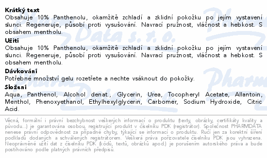 Dermacol AFTER SUN chladivý gel po opalování 150ml