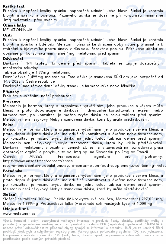Melatonin Forte ORIGINAL tbl.30