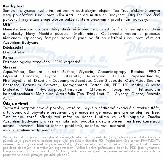 Australian Bodycare Hair rinse po odvšivení 200ml