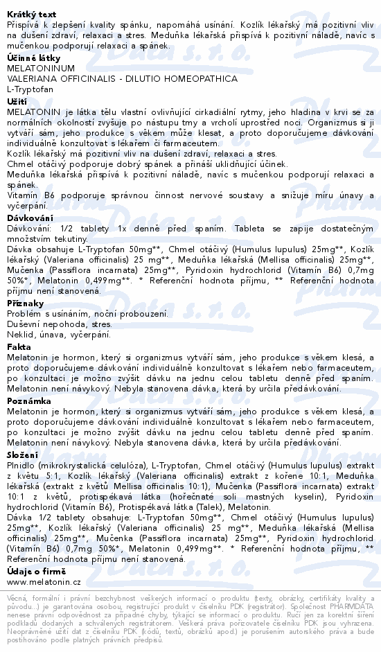 Melatonin Forte Herbal tbl.100+50 zdarma
