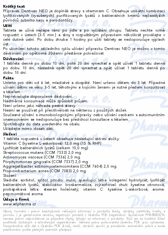Dentivac NEO s vitaminem C tbl.30