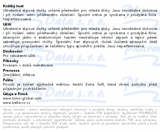 Bella for teens Panty slipové vložky Sensitive20ks