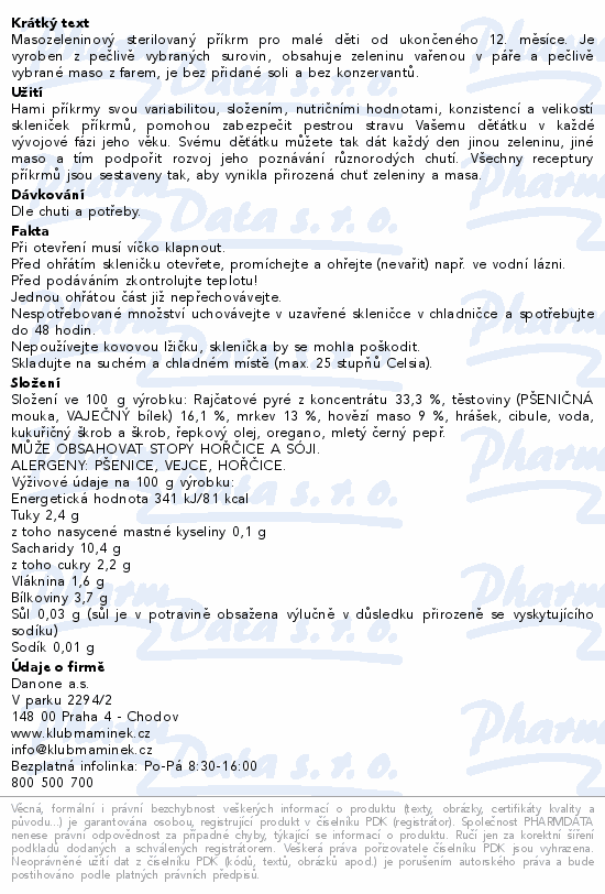 Hami Boloňské špagety 250g 12m+