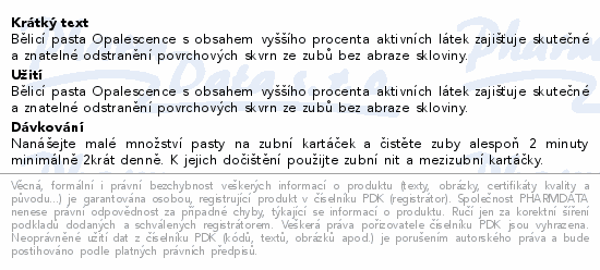 Opalescence zubní pasta bělicí Cool Mint 100ml