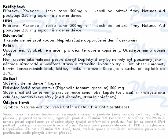 Pískavice řecké seno 500mg cps.90