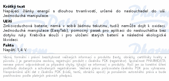 Duracell DA312 baterie do naslouchadel 6ks