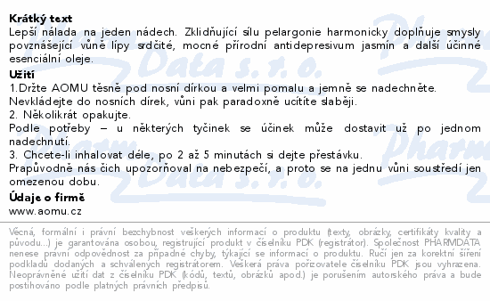 AOMU inhalační tyčinka s esenciálními oleji Happy