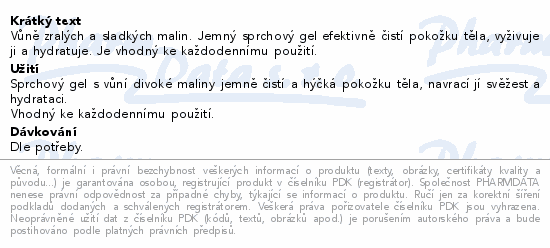 Dermacol Aroma Moment Div.malina sprch.gel 250ml